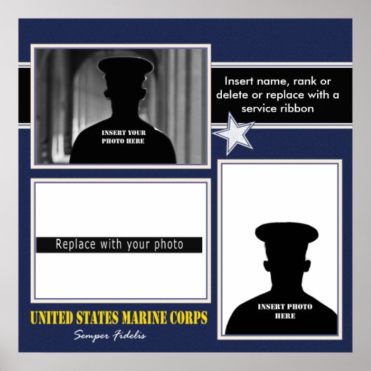 USMC Photo Display Collage Poster (Voorkant)