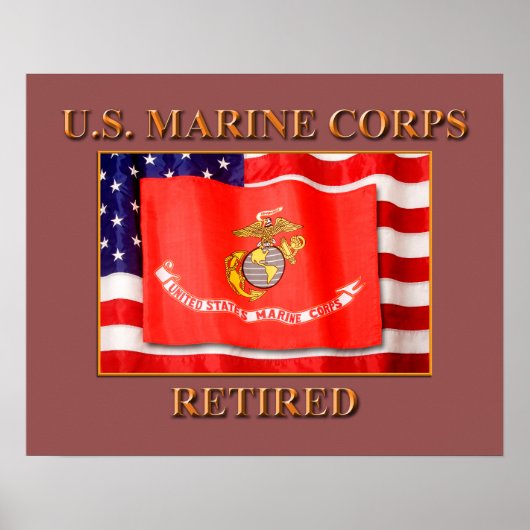 USMC Poster met ingemoeide waarde (matte) (Voorkant)