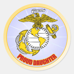 USMC Proud Daughter Ronde Sticker