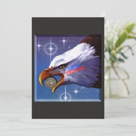 USMC Seal and Eagle  Card! Save The Date (Staand voorkant)