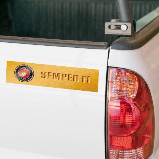 USMC Semper Fi Bumper Sticker (Sur camion)