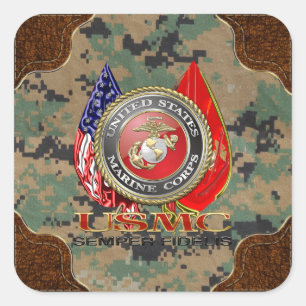 USMC Semper Fi [Special Edition] [3D] Vierkante Sticker
