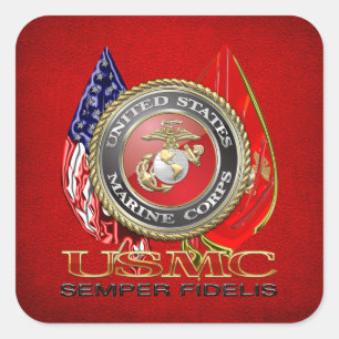 USMC Semper Fi [Special Edition] [3D] Vierkante Sticker