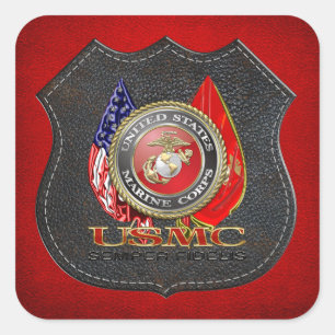 USMC Semper Fi [Special Edition] [3D] Vierkante Sticker