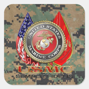USMC Semper Fi [Special Edition] [3D] Vierkante Sticker