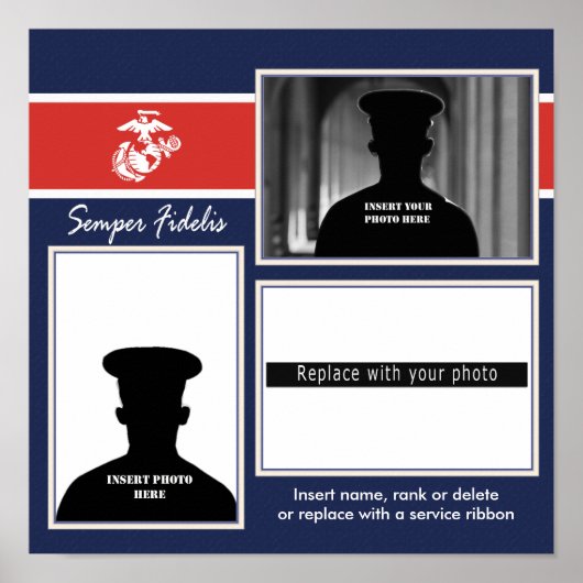 USMC Semper Fidelis Photo Collage Poster (Voorkant)