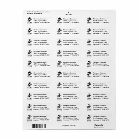 USMC Semper Fidelis [Semper Fi] Etiket (Full Sheet)