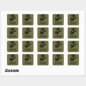 USMC Semper Fidelis [Semper Fi] Vierkante Sticker (Vel)