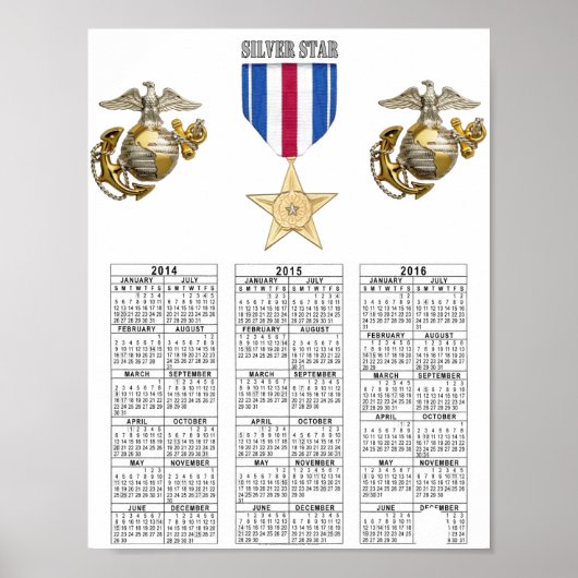 USMC SILVER STAR POSTER (Voorkant)