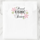 USMC Sister (fl camo) Ovale Sticker (Tas)