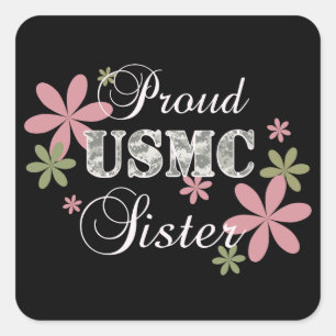 USMC Sister (fl camo) Vierkante Sticker