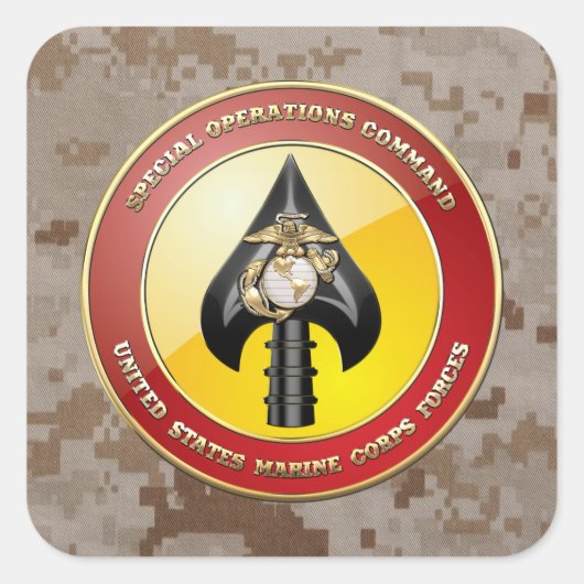 USMC Special Operations Command (MARSOC) [3D] Vierkante Sticker (Voorkant)