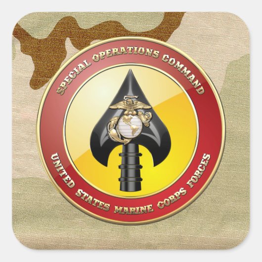 USMC Special Operations Command (MARSOC) [3D] Vierkante Sticker (Voorkant)