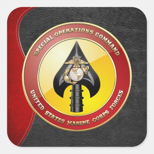 USMC Special Operations Command (MARSOC) [3D] Vierkante Sticker (Voorkant)
