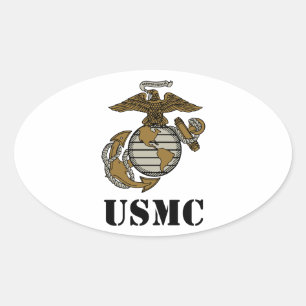 USMC [stencil] Ovale Sticker