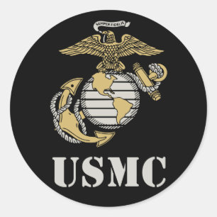 USMC [stencil] Ronde Sticker