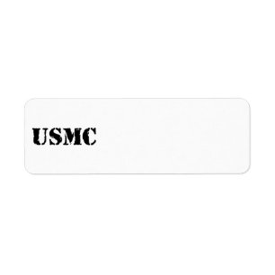 USMC [stencil tekst] Etiket