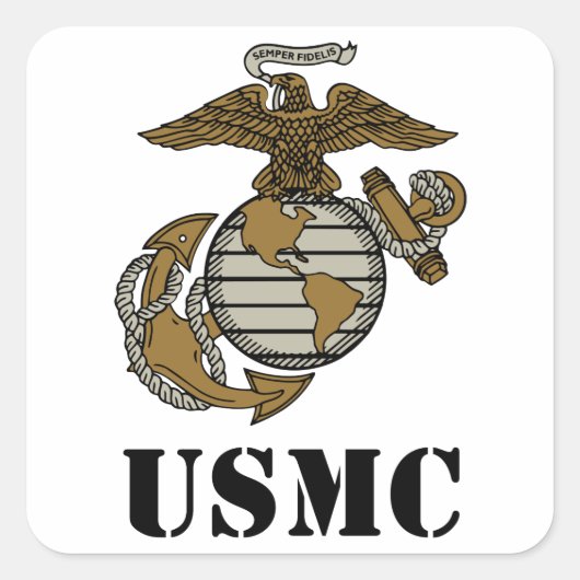 USMC [stencil] Vierkante Sticker (Voorkant)