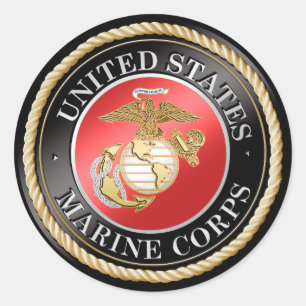 USMC-Sticker Ronde Sticker