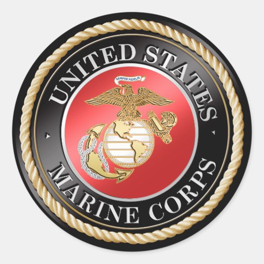 USMC-Sticker Ronde Sticker (Voorkant)