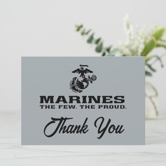 USMC "The Few, The Proud" stapelde zwarte Logo Bedankkaart (Staand voorkant)