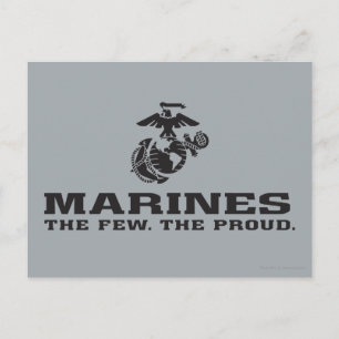 USMC "The Few, The Proud" stapelde zwarte Logo Briefkaart