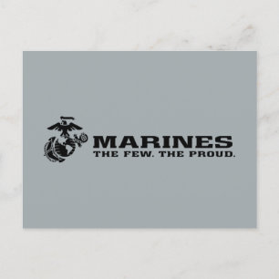 USMC "The Few, The Proud" stapelde zwarte Logo Feestdagenkaart