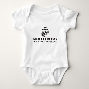 USMC "The Few, The Proud" stapelde zwarte Logo Romper
