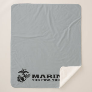 USMC "The Few, The Proud" stapelde zwarte Logo Sherpa Deken