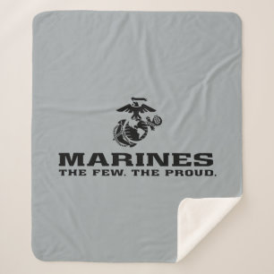 USMC "The Few, The Proud" stapelde zwarte Logo Sherpa Deken