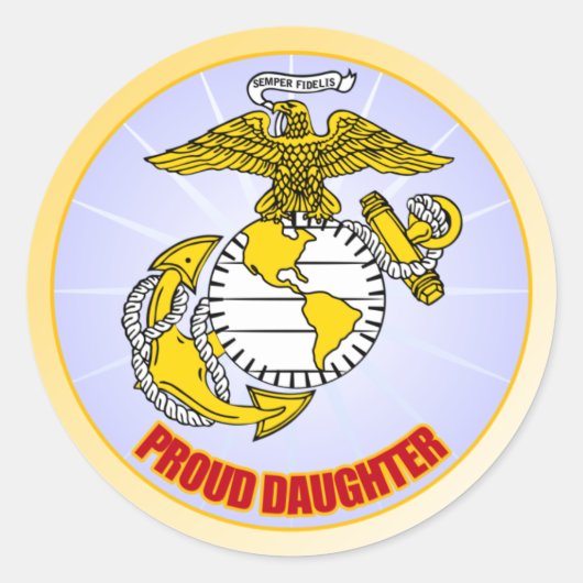 USMC Trotse Dochter Ronde Sticker (Voorkant)
