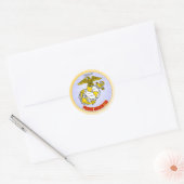 USMC Trotse Dochter Ronde Sticker (Envelop)