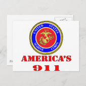 USMC United States Marine Corps America's 911 Briefkaart (Voorkant / Achterkant)