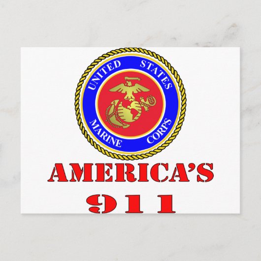 USMC United States Marine Corps America's 911 Briefkaart (Voorkant)