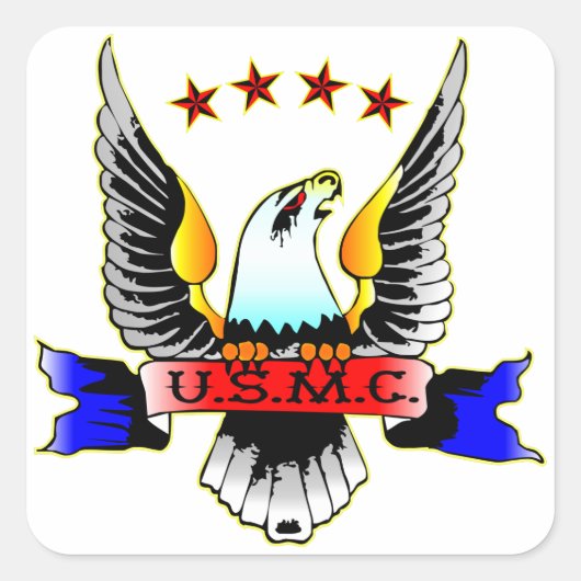 USMC van oude stijl Vierkante Sticker (Voorkant)