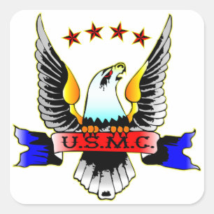 USMC van oude stijl Vierkante Sticker