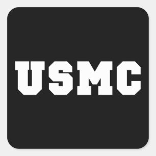 USMC [vetgedrukte tekst] Vierkante Sticker