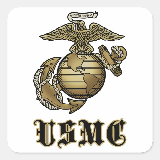 USMC VIERKANTE STICKER (Voorkant)