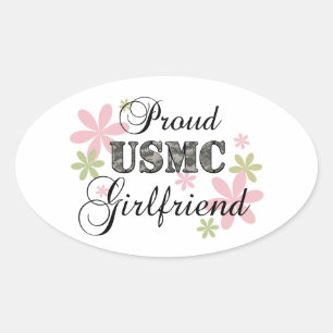 USMC-Vriendin [fl camo] Ovale Sticker