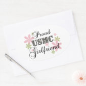 USMC-Vriendin [fl camo] Ovale Sticker (Envelop)