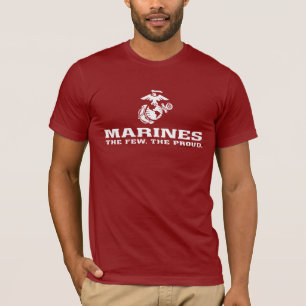 USMC Weinigen het Trotse Gestapelde Logo - Wit T-shirt