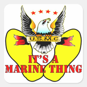 USMC Yellow Footprint Het is een mariene ding Vierkante Sticker