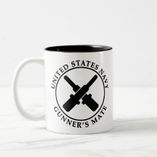 USN Gunner's Mate-koffiebeker Tweekleurige Koffiemok