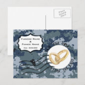 USN Marine Opslagdatum & Ringen Aankondigingskaart (Voorkant / Achterkant)