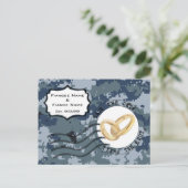 USN Marine Opslagdatum & Ringen Aankondigingskaart (Staand voorkant)