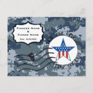 USN Marine Save-the-Date en Ster Aankondigingskaart