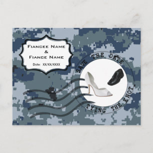 USN Marine Save the Date & Schoenen Aankondigingskaart