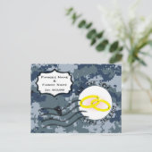 USN-marinemarine Bewaar de datum & Ringen Aankondigingskaart (Staand voorkant)