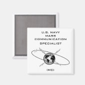 USN MASS COMMUNICATION SPÉCIALISTE CARRÉ MAGNET (Recto/Verso)