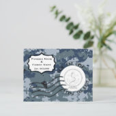 USN Navy Save the Date & Anker Aankondigingskaart (Staand voorkant)